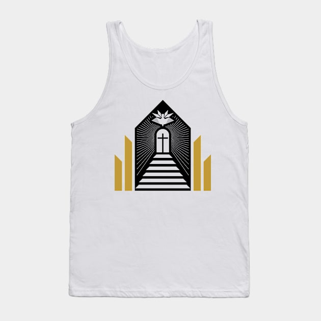 Christian illustration. Christian church, steps leading to the cross. Tank Top by Reformer